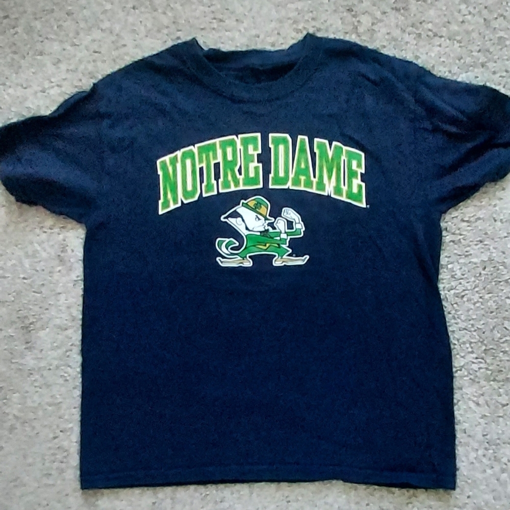 Notre Dame Fighting Irish T Shirt Womens Med Navy Blue Graphic College Fanatics